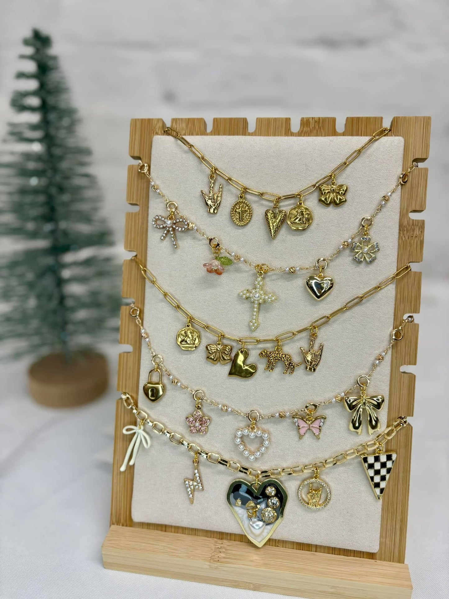 Trendy Gold Everyday Charm Necklace