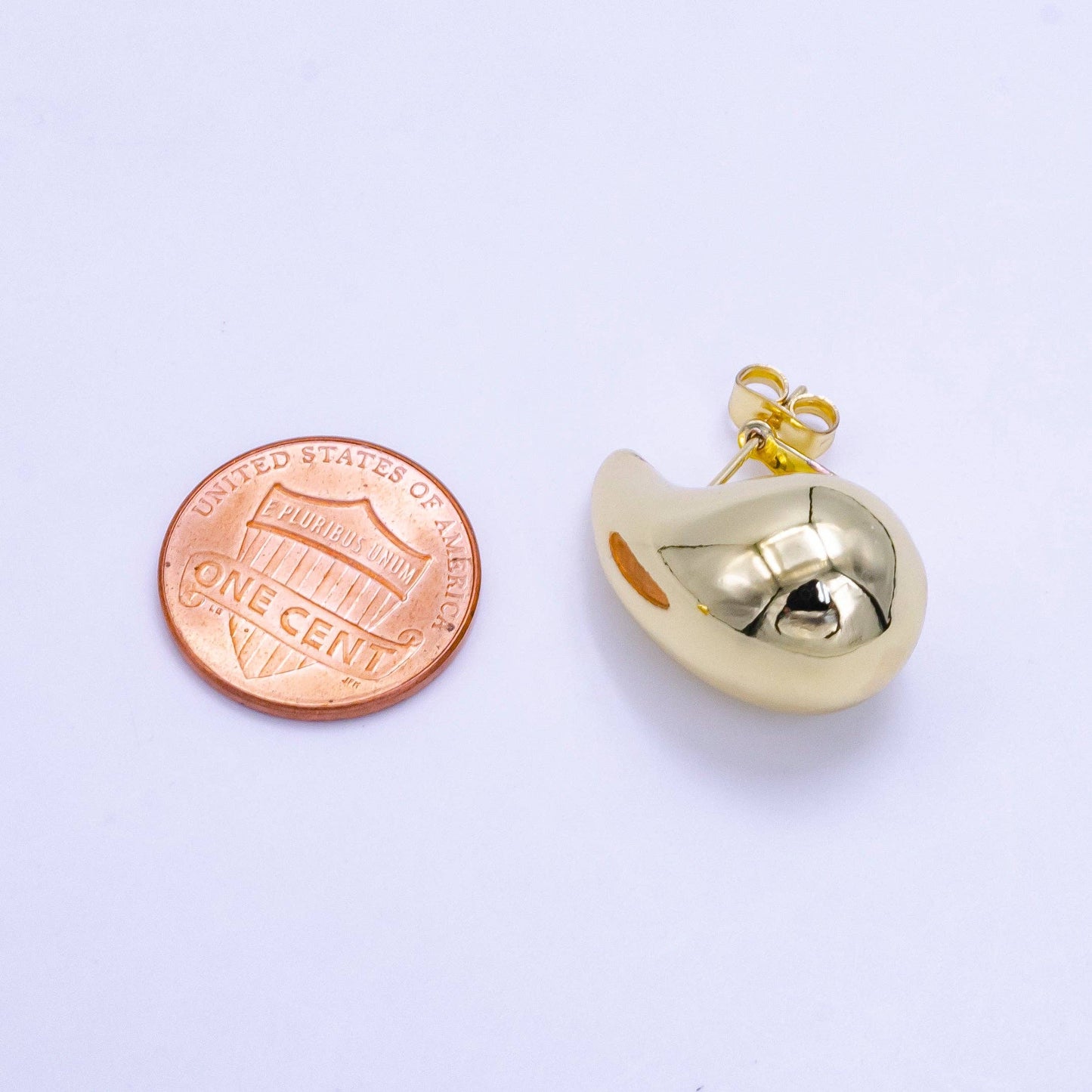 14K Gold Chunky Modern Teardrop