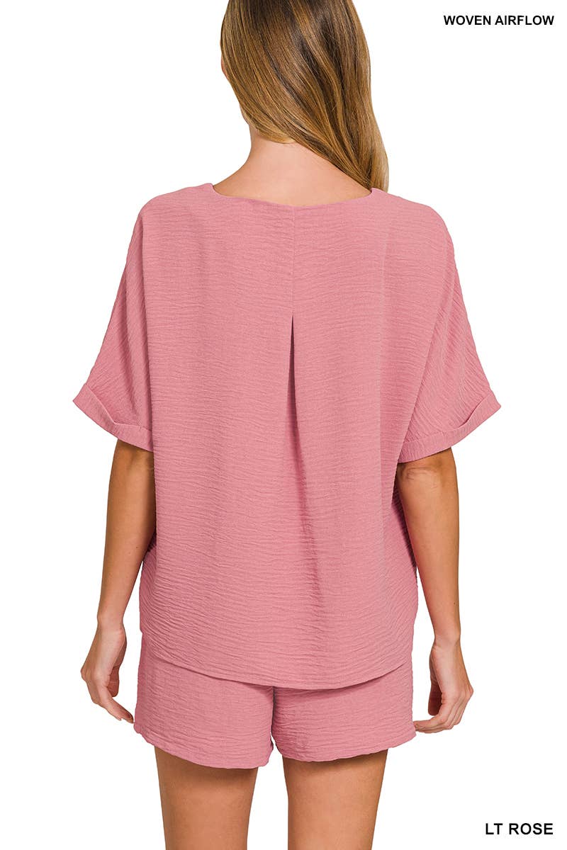 Woven Top & Shorts Set