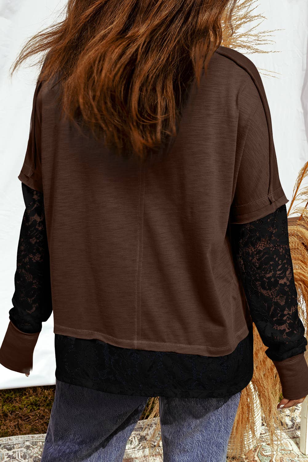 Lace + Espresso Top