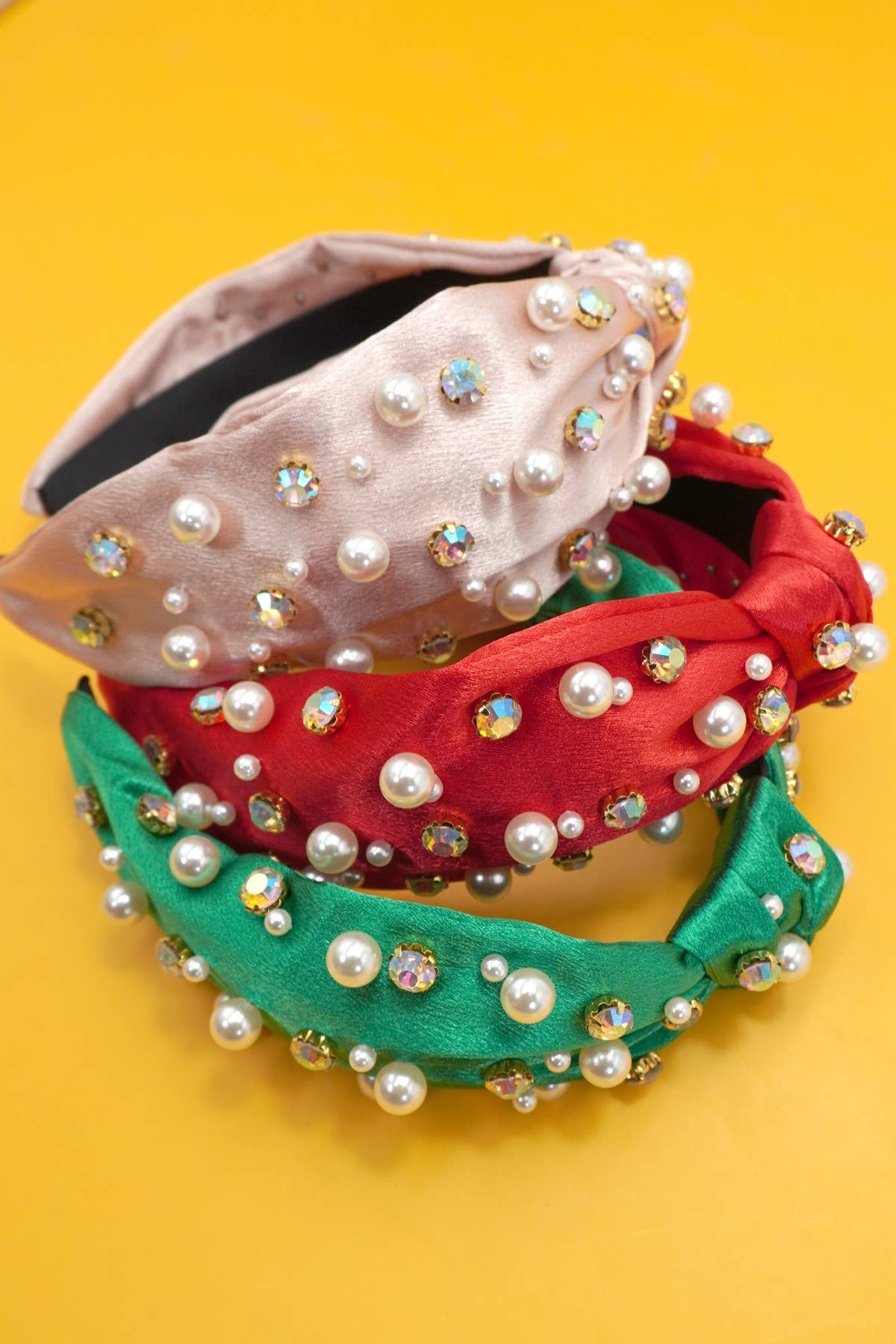 CHRISTMAS RHINESTONE PEARL HEADBAND