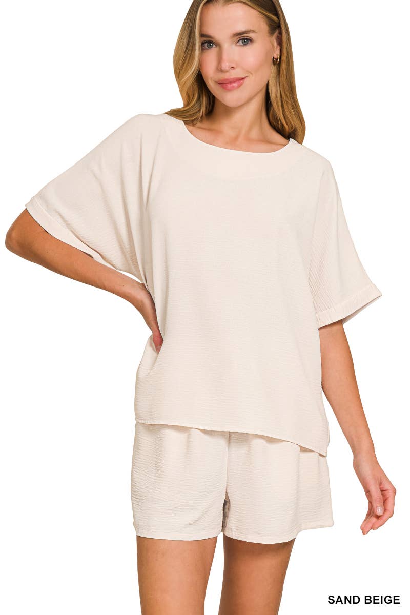 Woven Top & Shorts Set