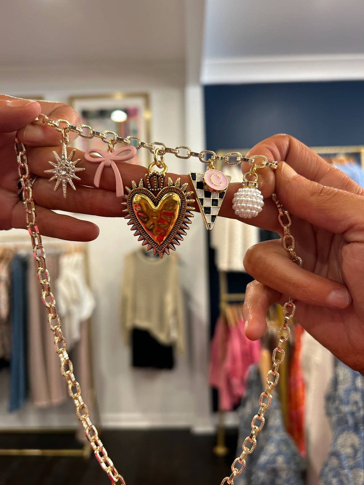 Trendy Gold Everyday Charm Necklace
