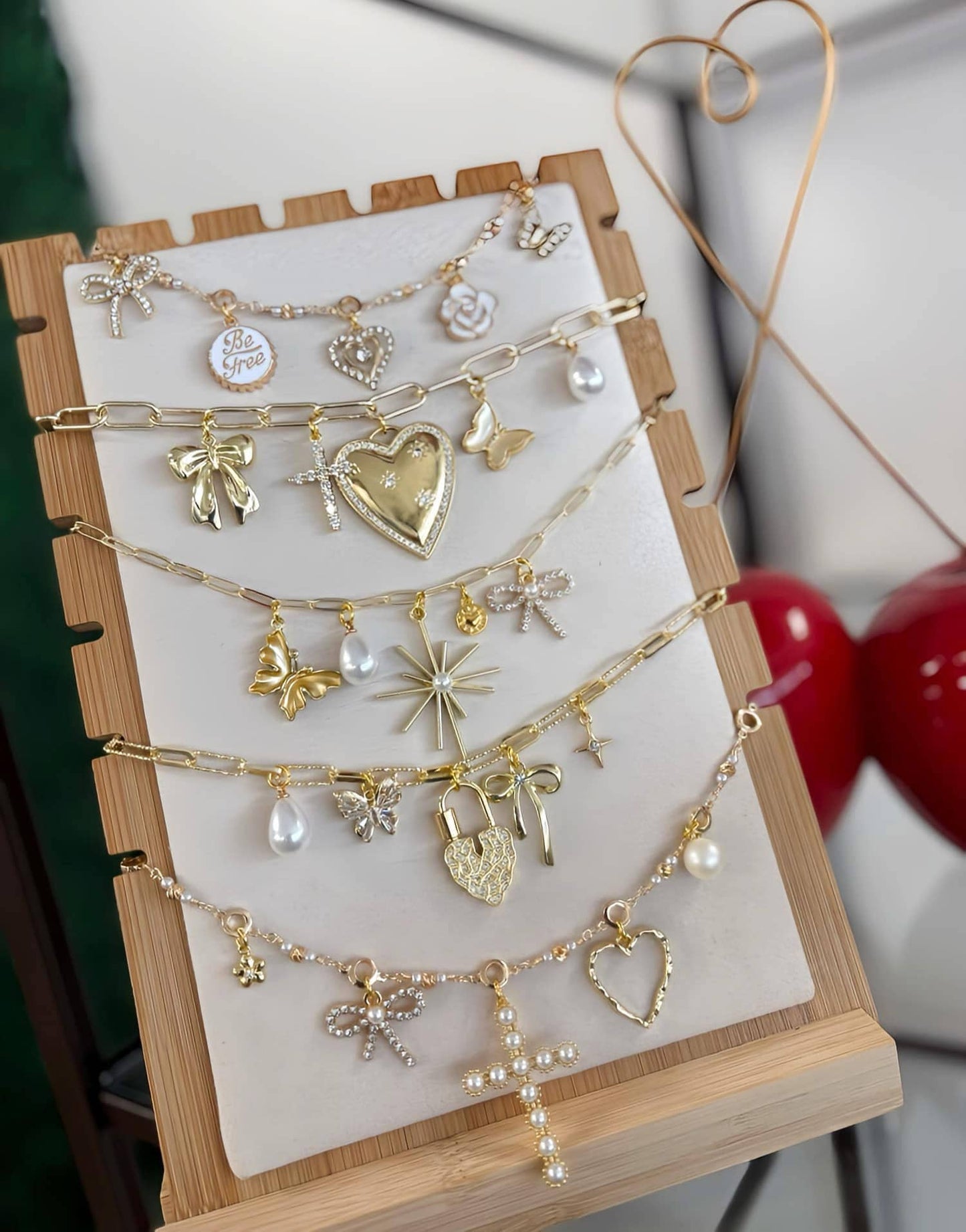 Trendy Gold Everyday Charm Necklace