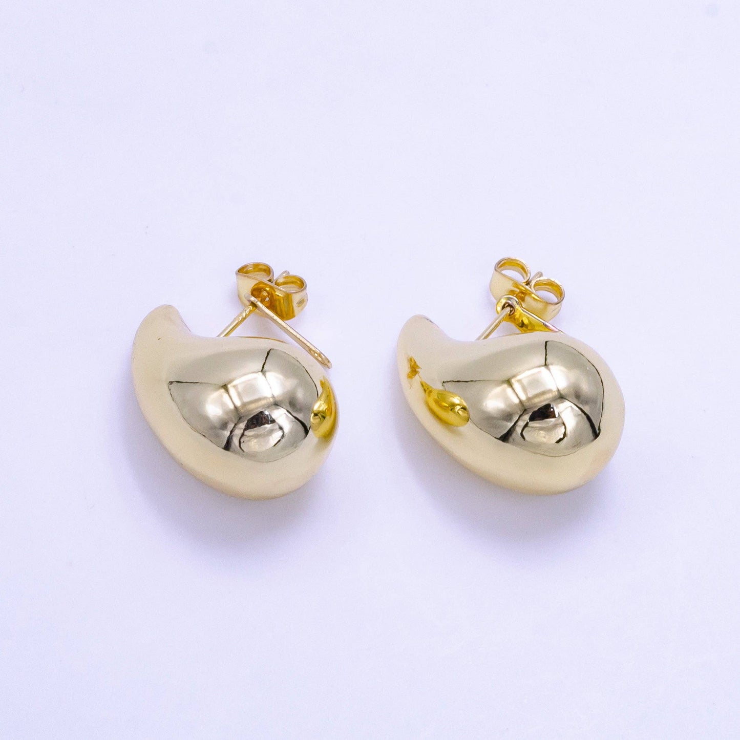 14K Gold Chunky Modern Teardrop