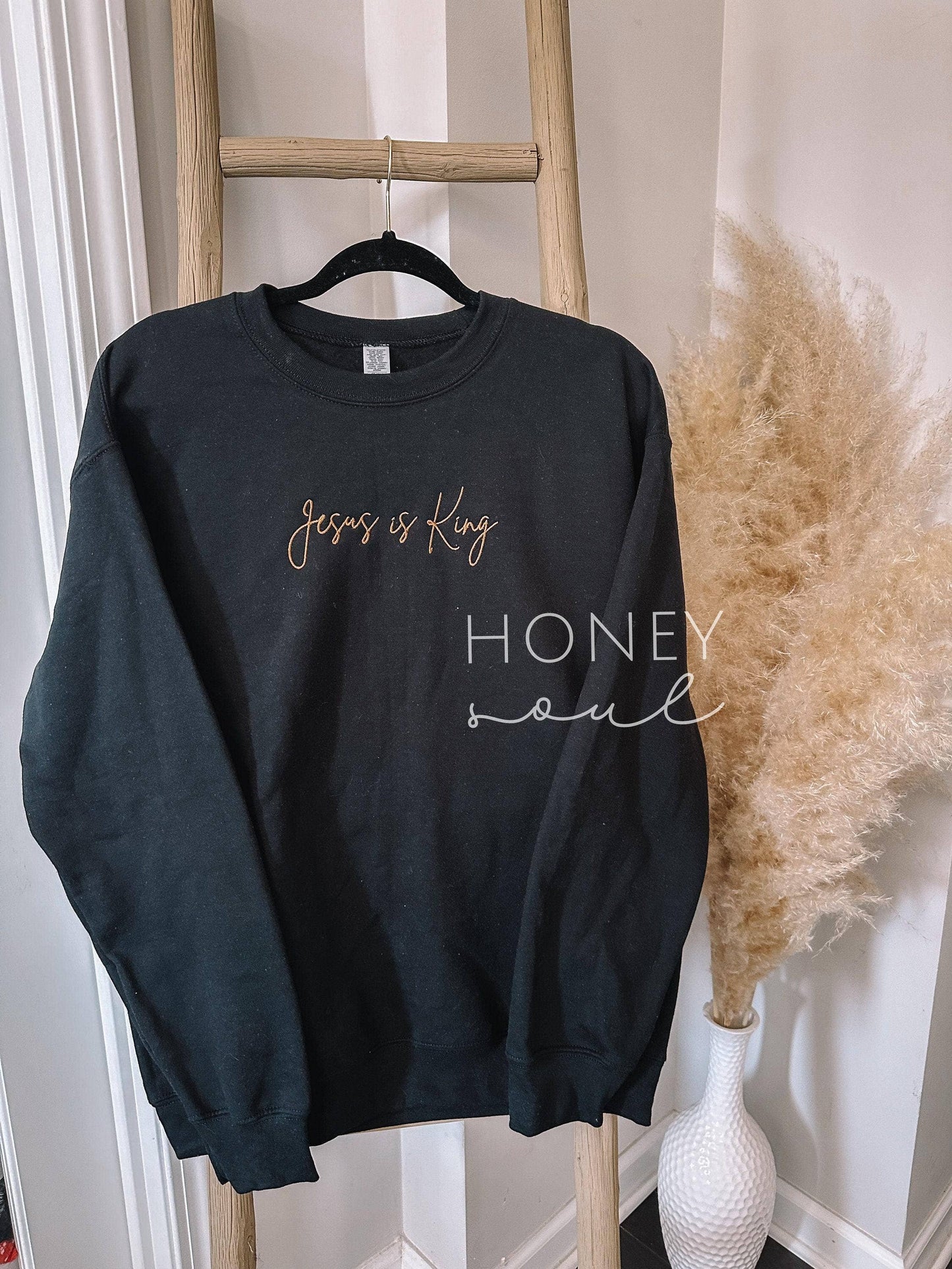 Embroidered 'Jesus is King' Sweatshirt