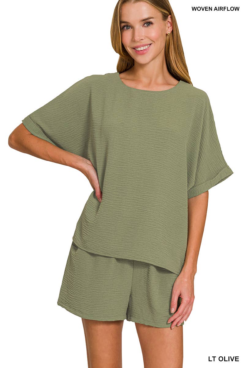Woven Top & Shorts Set