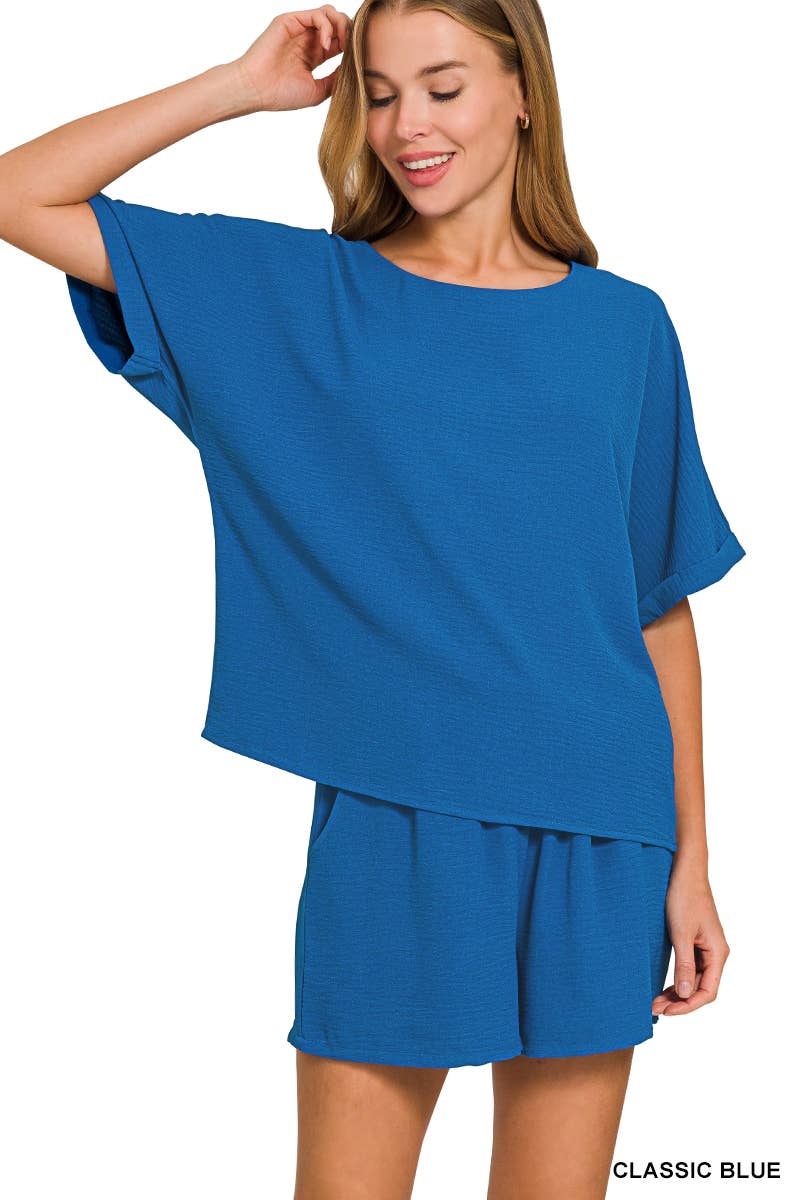 Woven Top & Shorts Set
