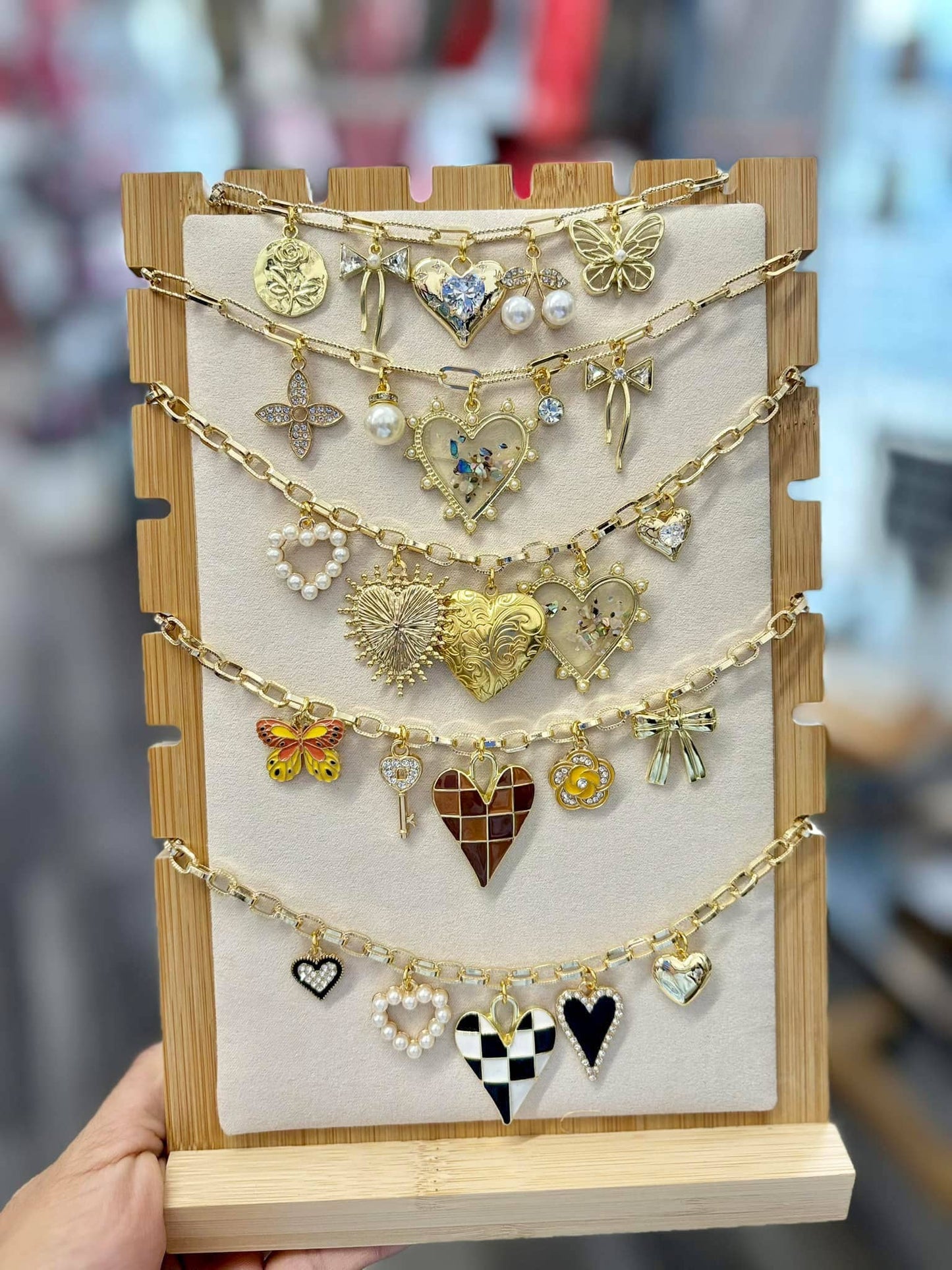 Trendy Gold Everyday Charm Necklace