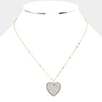 Druzy Heart Pendant Necklace