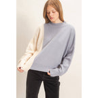 Two-Tone Knit Sweater