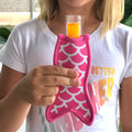 Mermaid Tail Neoprene Popsicle Holder Pink Freezie Koozie