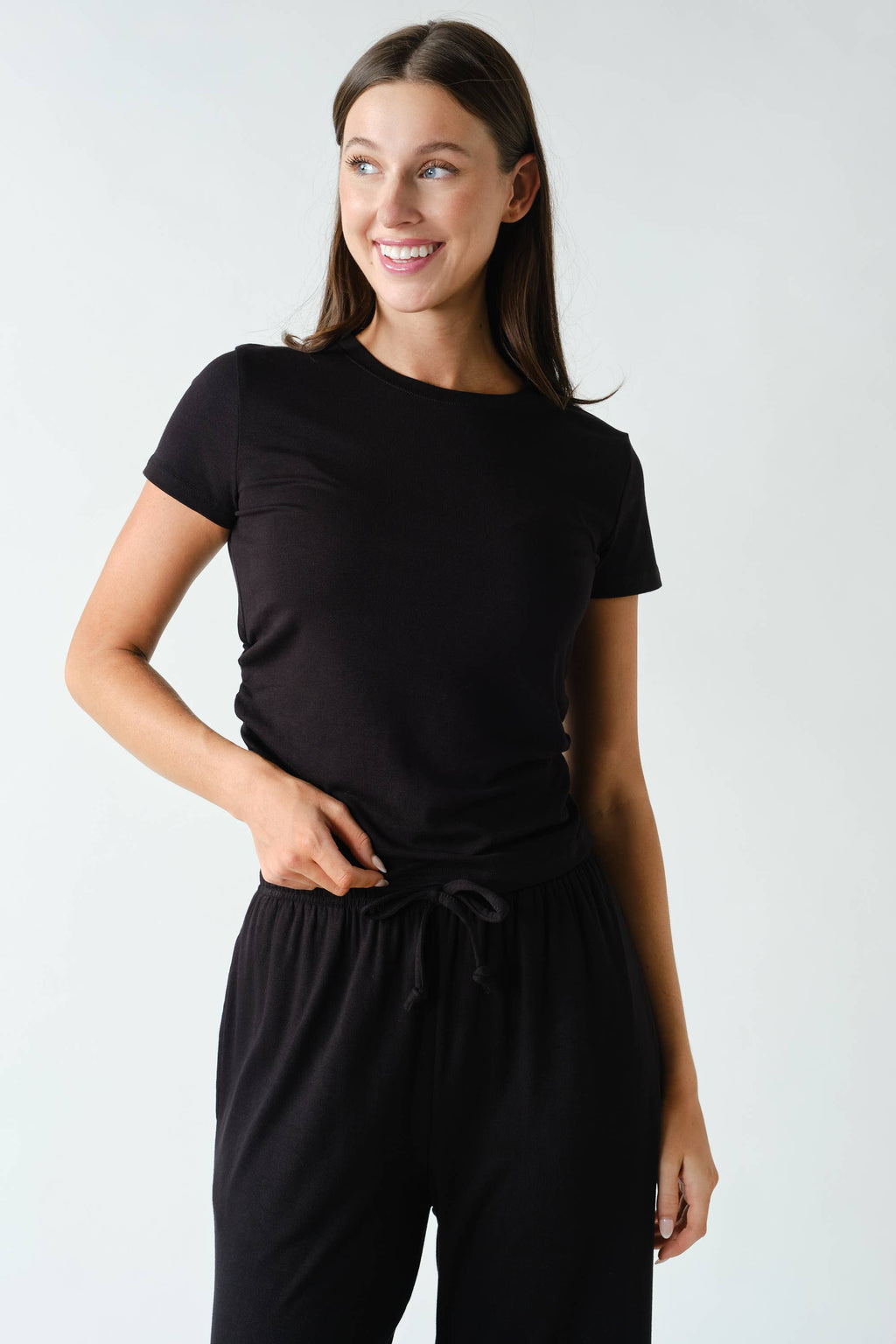 Marlow Short-Sleeve Ruched Two-Piece Set
