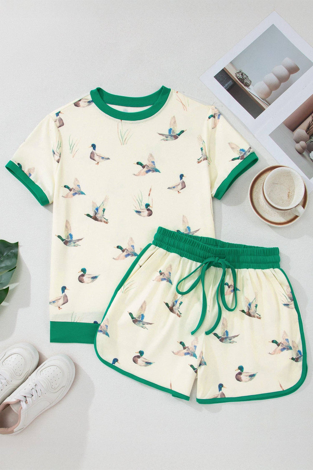 PRETTY BASH Mallard Colorblock Trim & Short Set