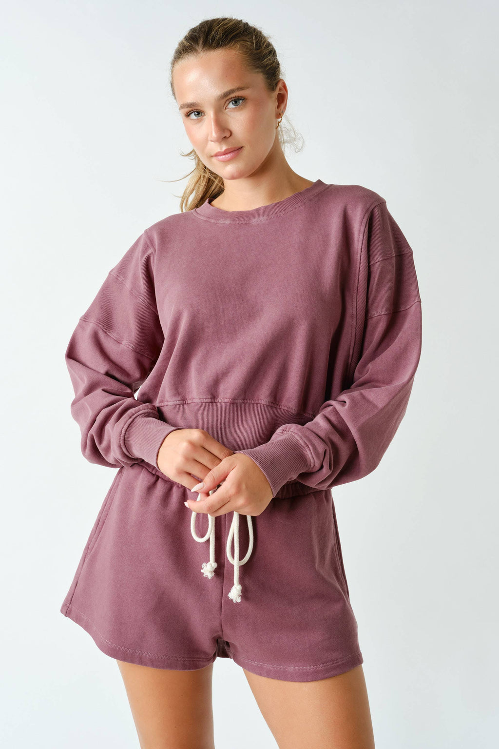 Mineral Wash Luxe Cropped Sweatshirt