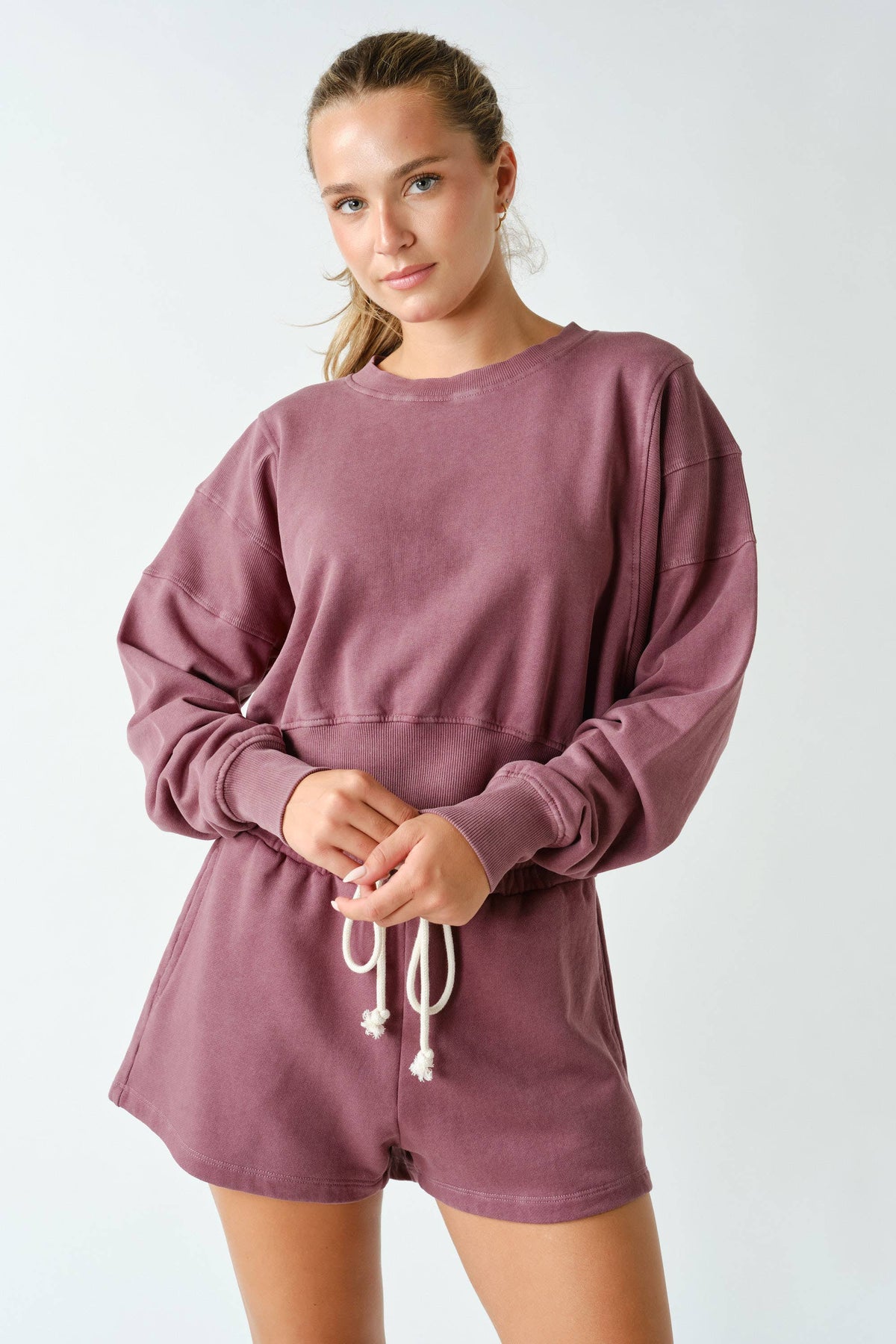 Mineral Wash Luxe Cropped Sweatshirt