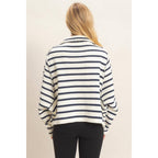 Striped Button Front Cardigan