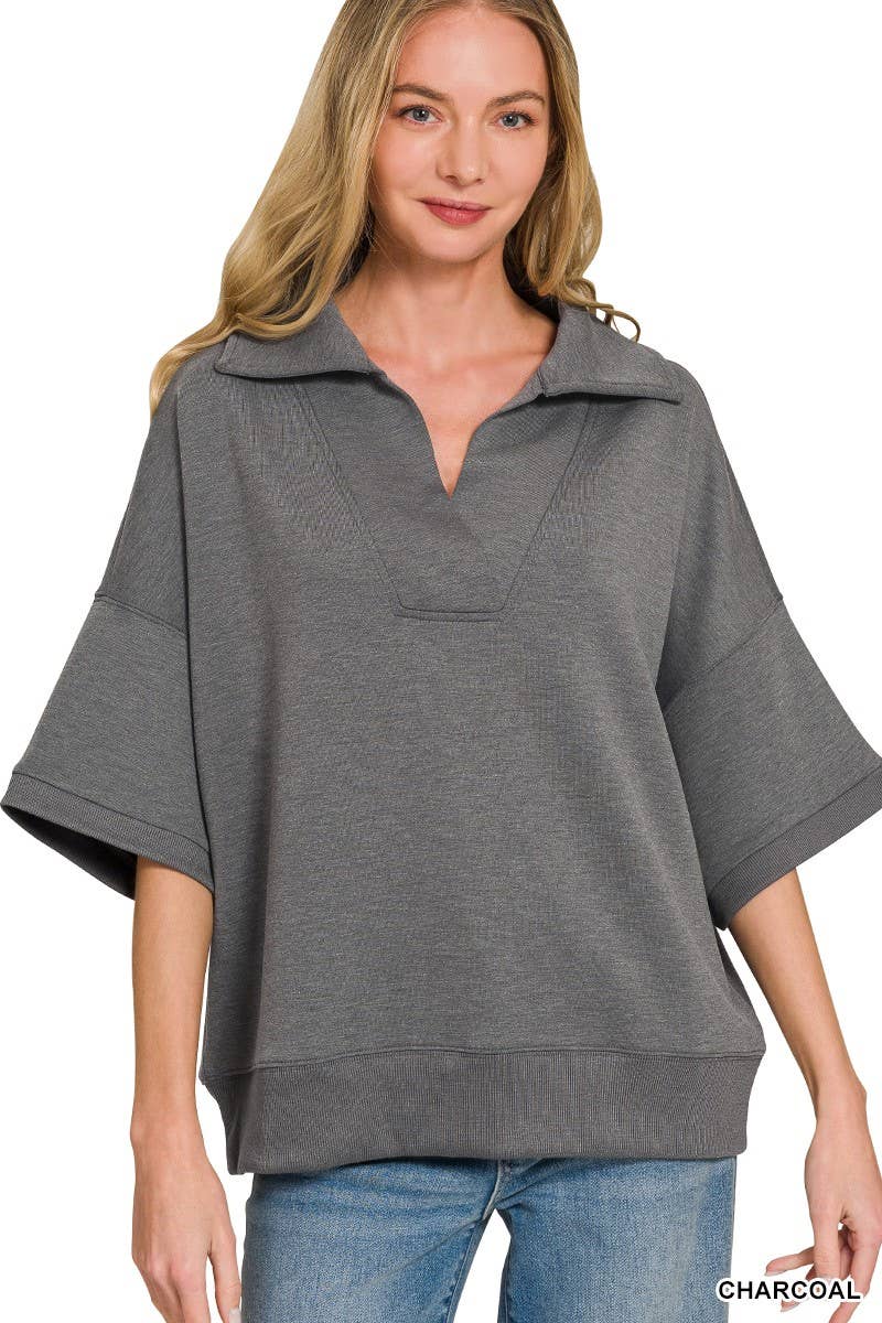 Scuba Collared Short Sleeve Pullover