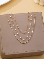 Pearl & Rhinestone Layered Necklace | 80N93279