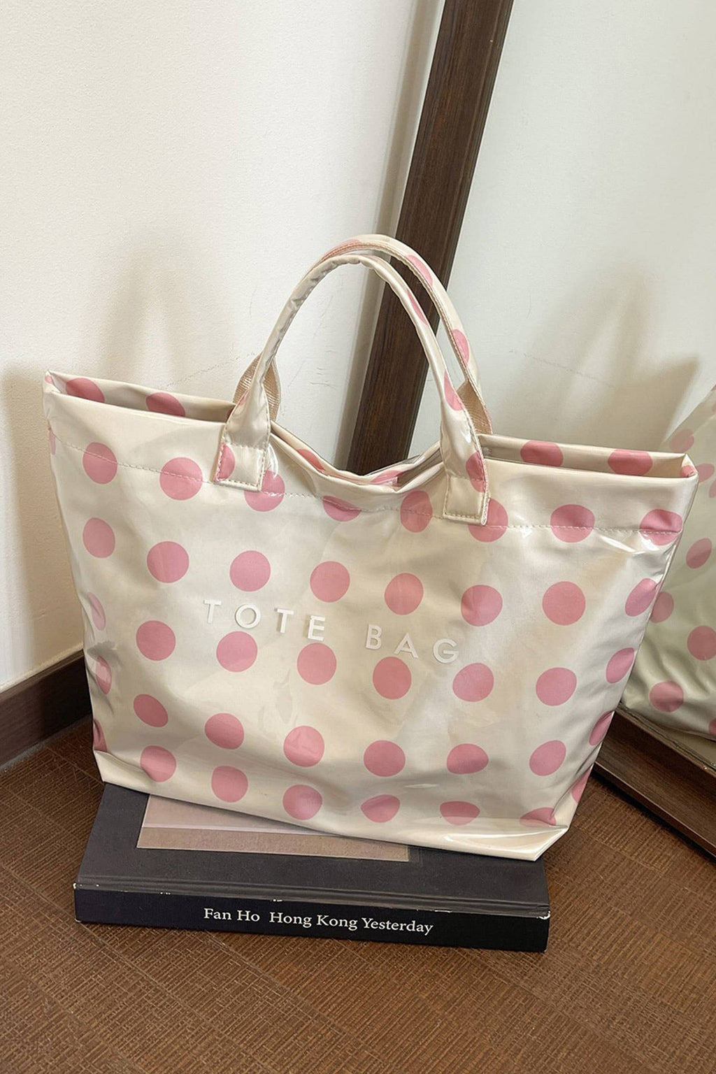 LAS Polka Dot Durable Waterproof PVC Tote Bag
