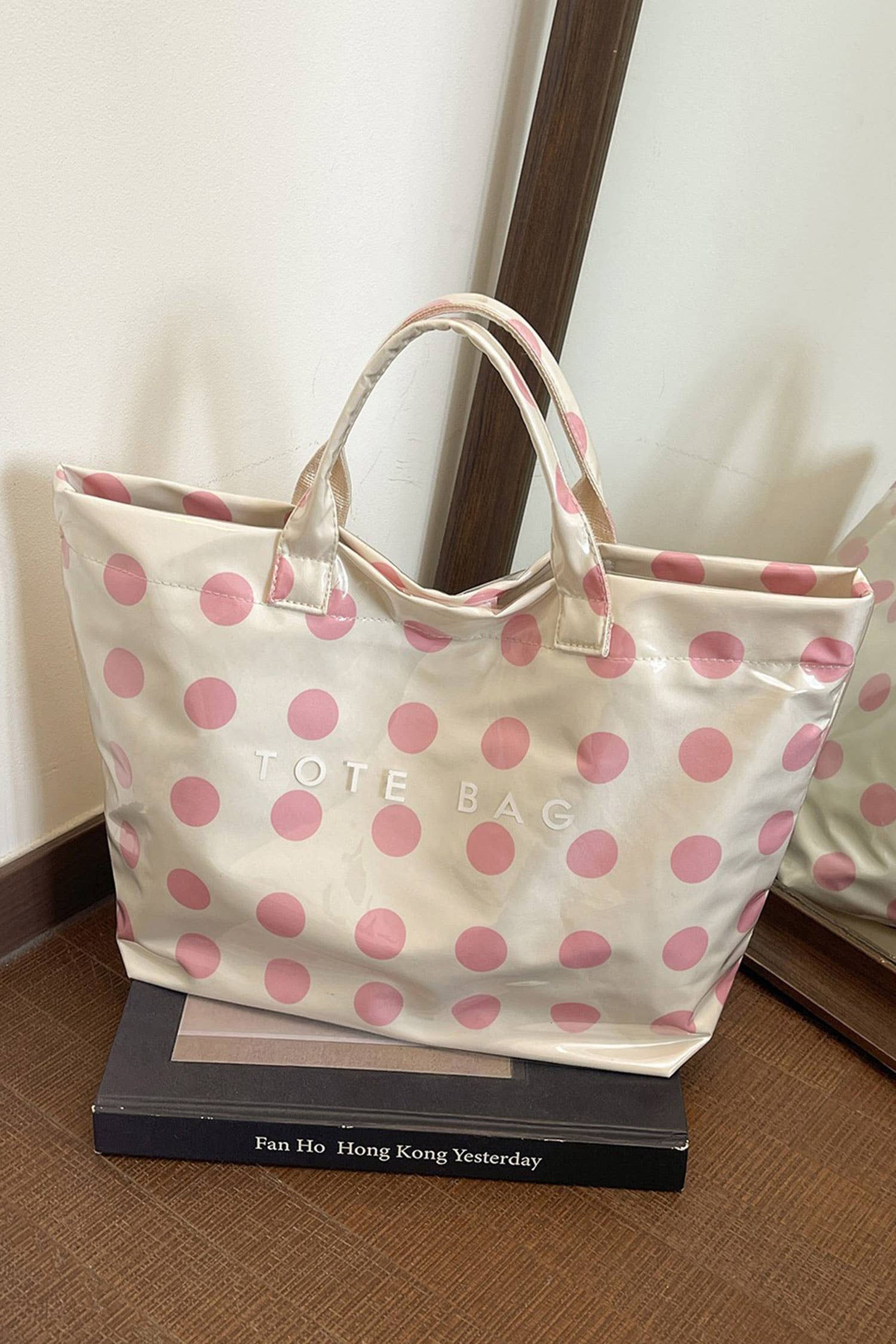 LAS Polka Dot Durable Waterproof PVC Tote Bag