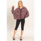 Striped Button Front Cardigan