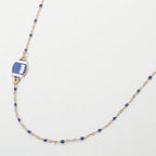 Football Charm Accent Dainty Beaded Game Day Chain Necklace