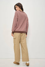 ZELDA MARTINI BEAD STRIPED SWEATER