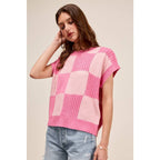CHECK PLAID CASUAL SWEATER TOP