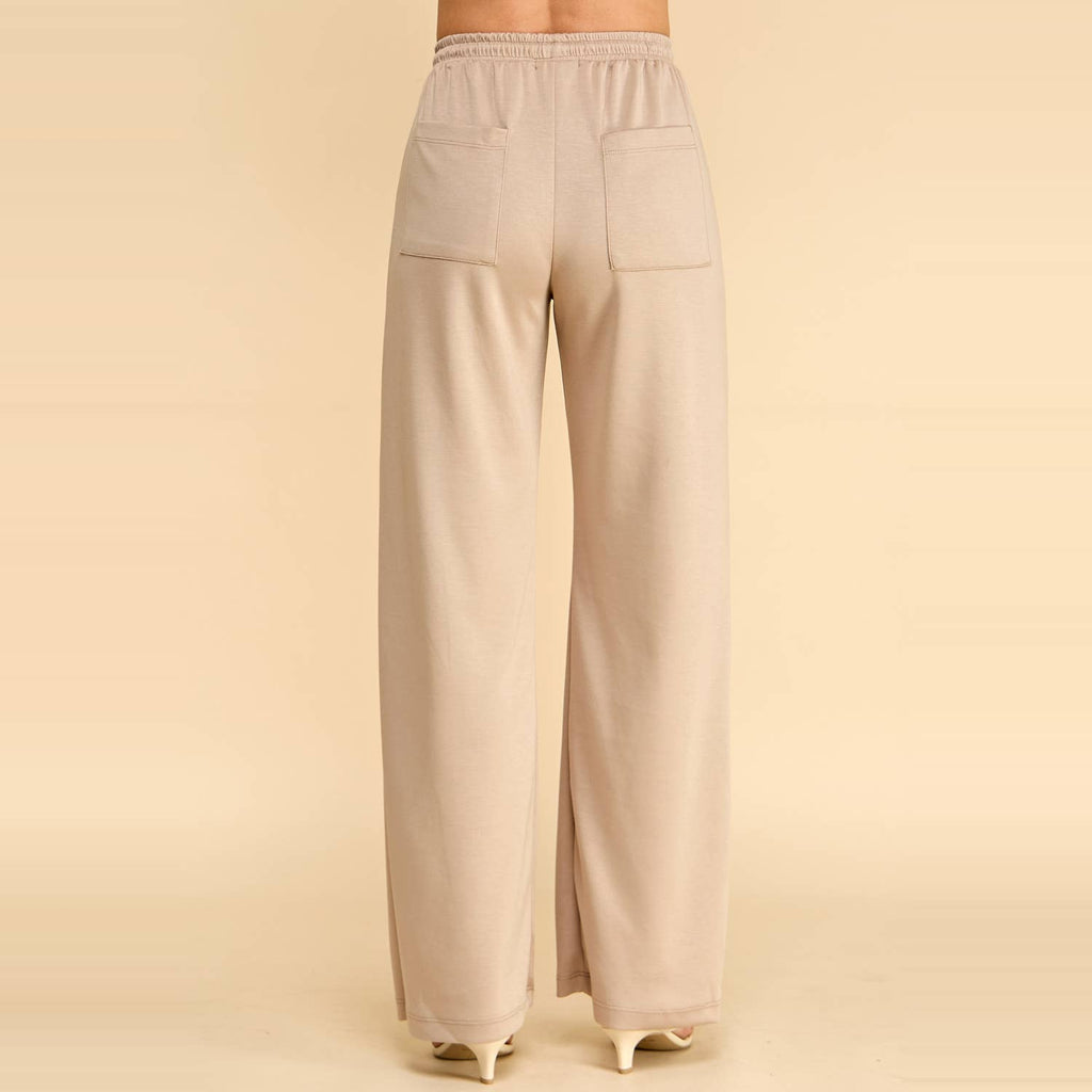 Wide Leg Drawstring Lounge Pants with Pockets