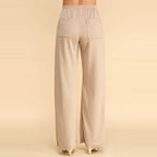Wide Leg Drawstring Lounge Pants with Pockets
