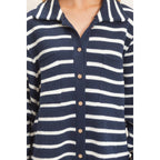 Striped Button Front Cardigan