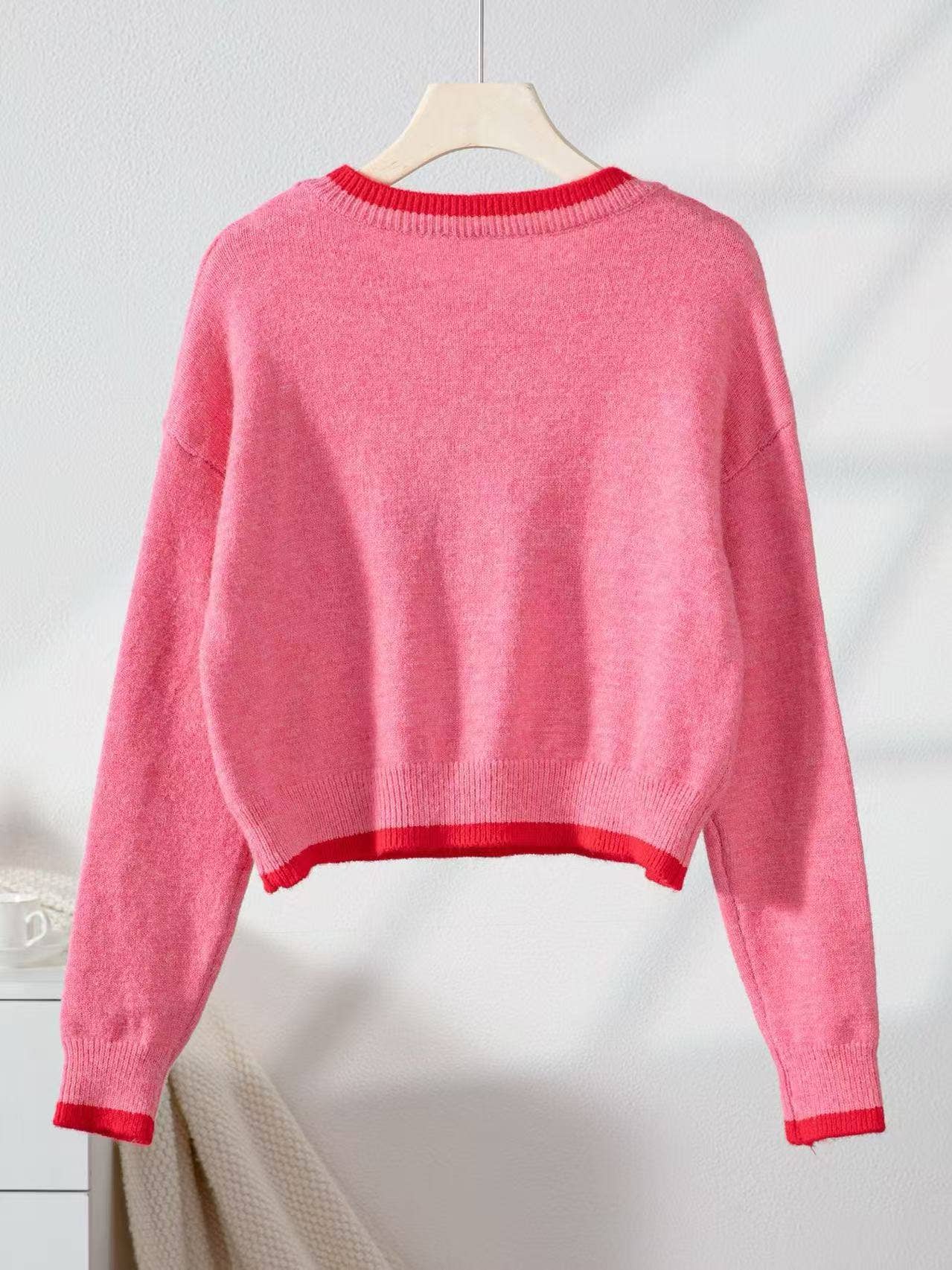 Strawberry Print Knit Sweater