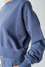 Mineral Wash Luxe Cropped Sweatshirt