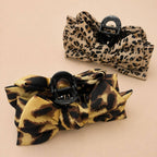 Leopard Print Bow Hair Claw Clips | 40H1215