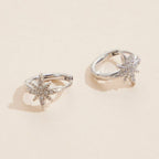 Brass North Star Huggie Earrings | 18K Gold Dipped