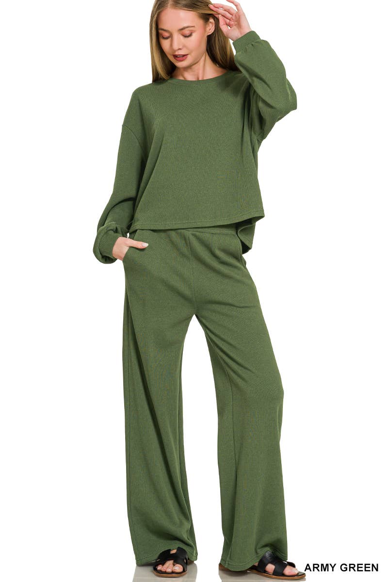 French Rib Pullover & Pants 2PC Set