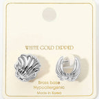 14K Gold Dipped Shell Huggie Earrings