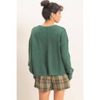 Raw Edge Waffle Sweatshirt