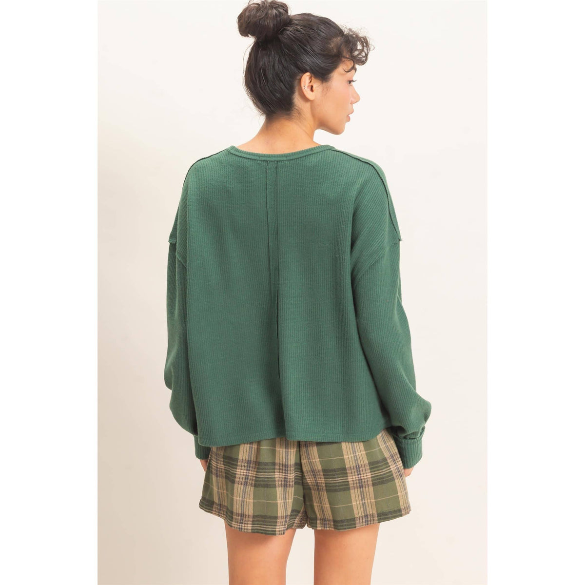 Raw Edge Waffle Sweatshirt