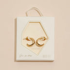 CZ Northern Star Huggie Earrings | 18K Gold Dipped