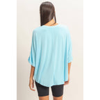 Relaxed High-Low Batwing Sleeve Top