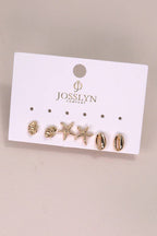 Trio Stud Shell Earrings