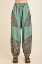 Mineral Washed Cheetah Leopard Balloon Lounge pants HP6948