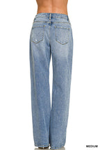 Medium Washed Straight Stretch Denim Pants Zenana