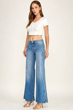 P7146W-MD MID RISE COMFORT WIDE LEG W/ SEAM DETAILING
