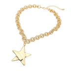 Metal Star Pendant Chunky Chain Necklace