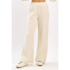 QUILTED CREW NECK SWEATSHIRT AND PANTS SET
