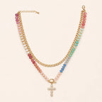 Multi Layer Pendant Resin Beaded Necklaces | 40NK9753