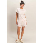 Striped Round Neck Short Sleeve Top